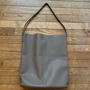 Oak + Fort Gray Vegan Leather Bucket Bag